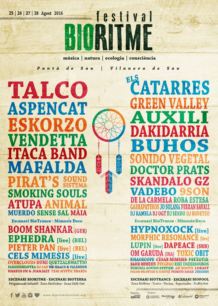 cartel de la edición 2016 del bioritme festival